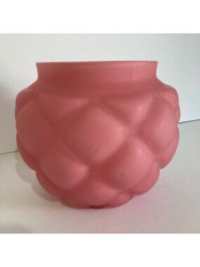 Antique Consolidated Pink Glass Quilted Pillow Biscuit Jar